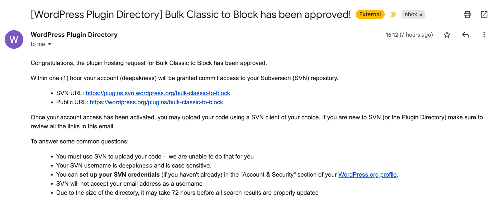 Uploading plugin to WordPress Plugin Directory via SVN