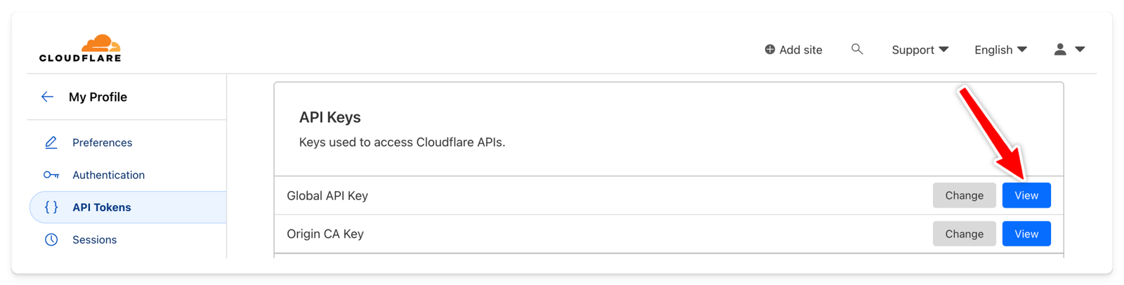 Cloudflare Global API