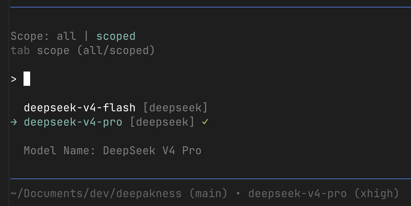 Model selector in Pi