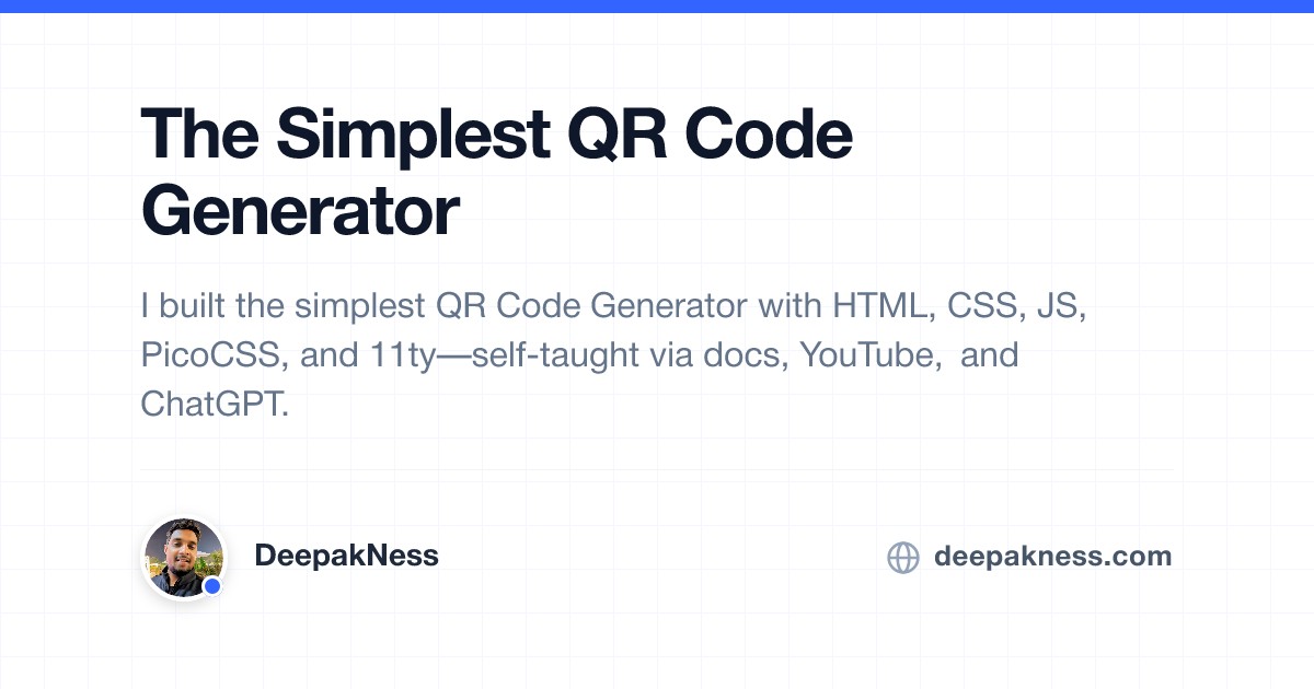 The Simplest QR Code Generator | DeepakNess