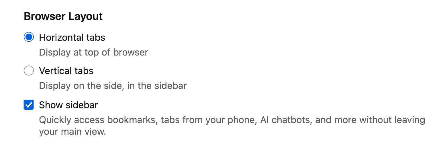 Horizontal and Vertical Tabs feature