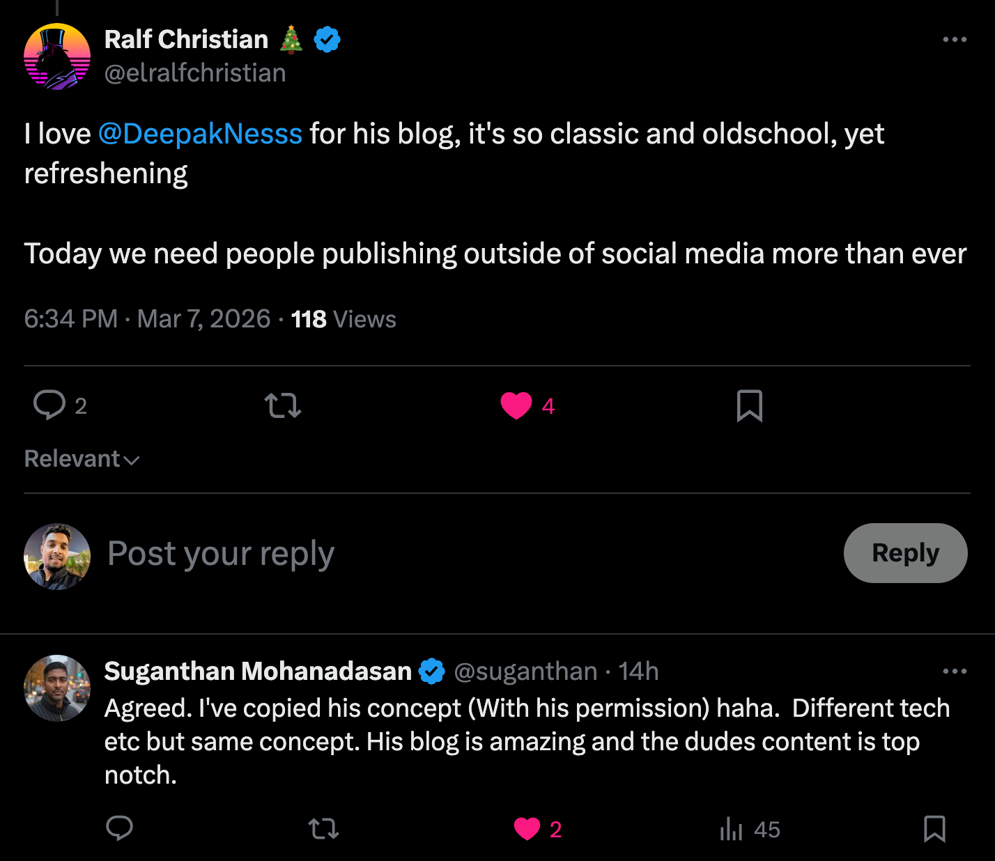 Appreciation post for my blog