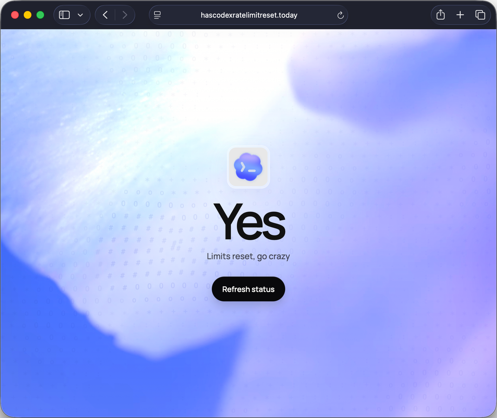 Check Codex limits reset