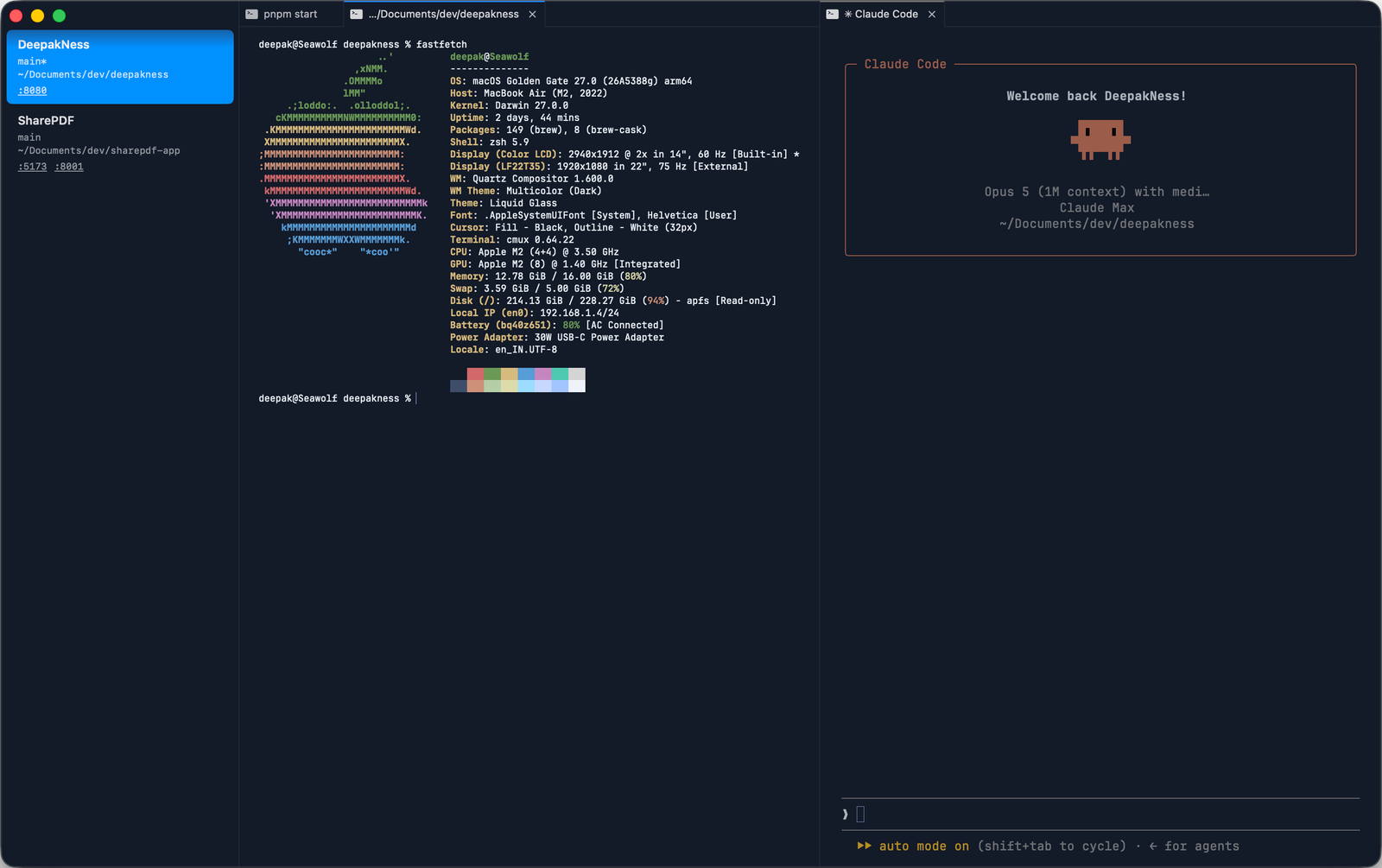 My cmux terminal setup