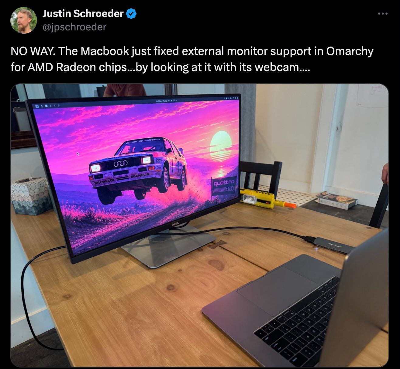 AI fixing Omarchy external display support