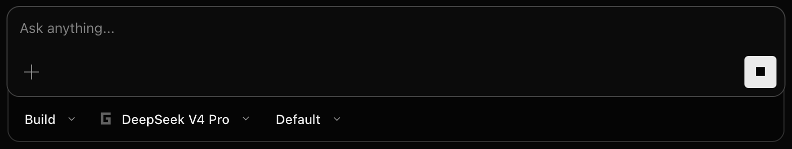 DeepSeek v4 Pro thinking effort as Default