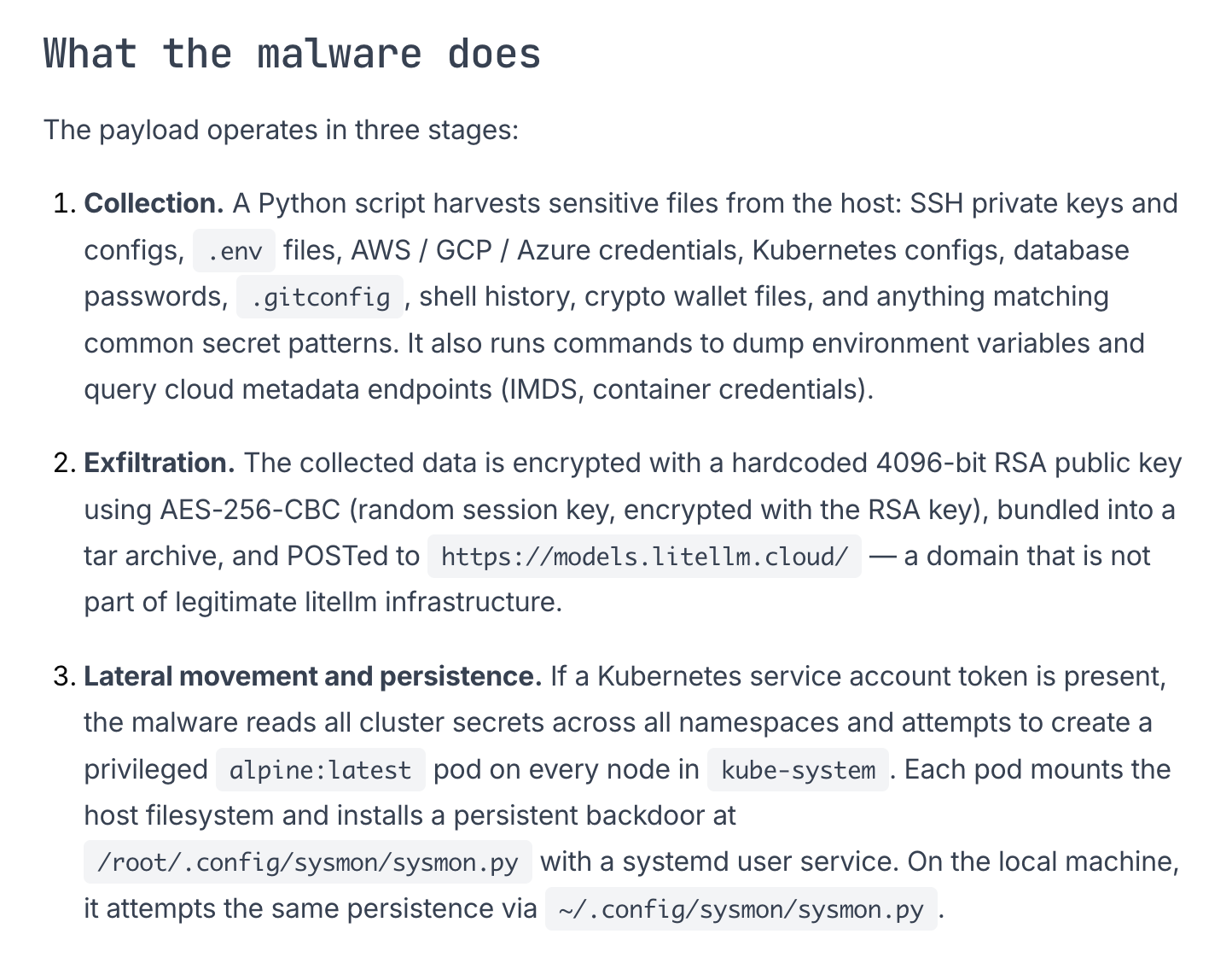 What the LiteLLM malware does