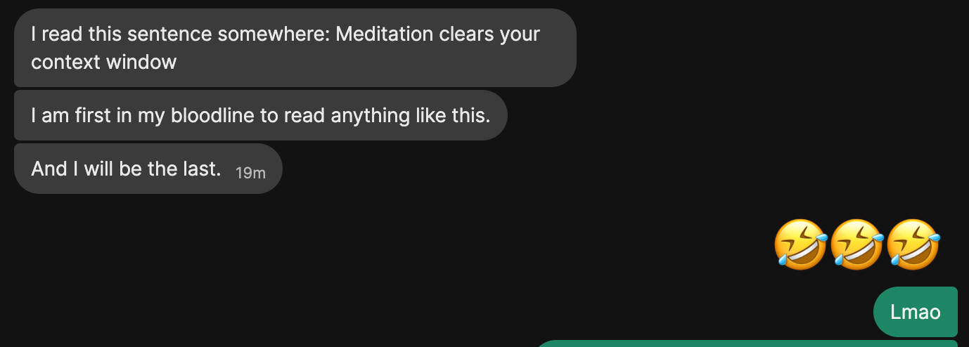 Meditation clears your context window