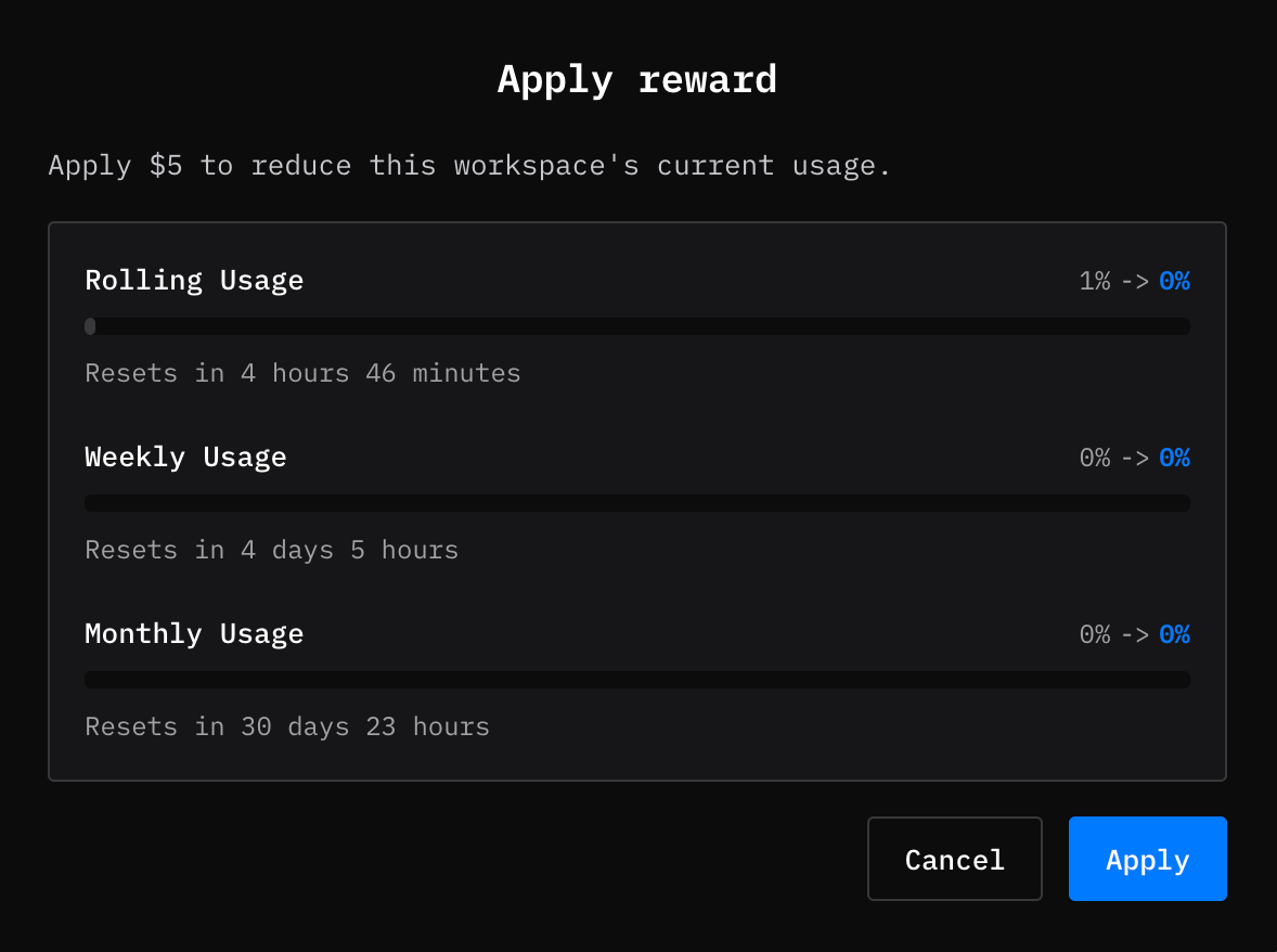 OpenCode referral reward