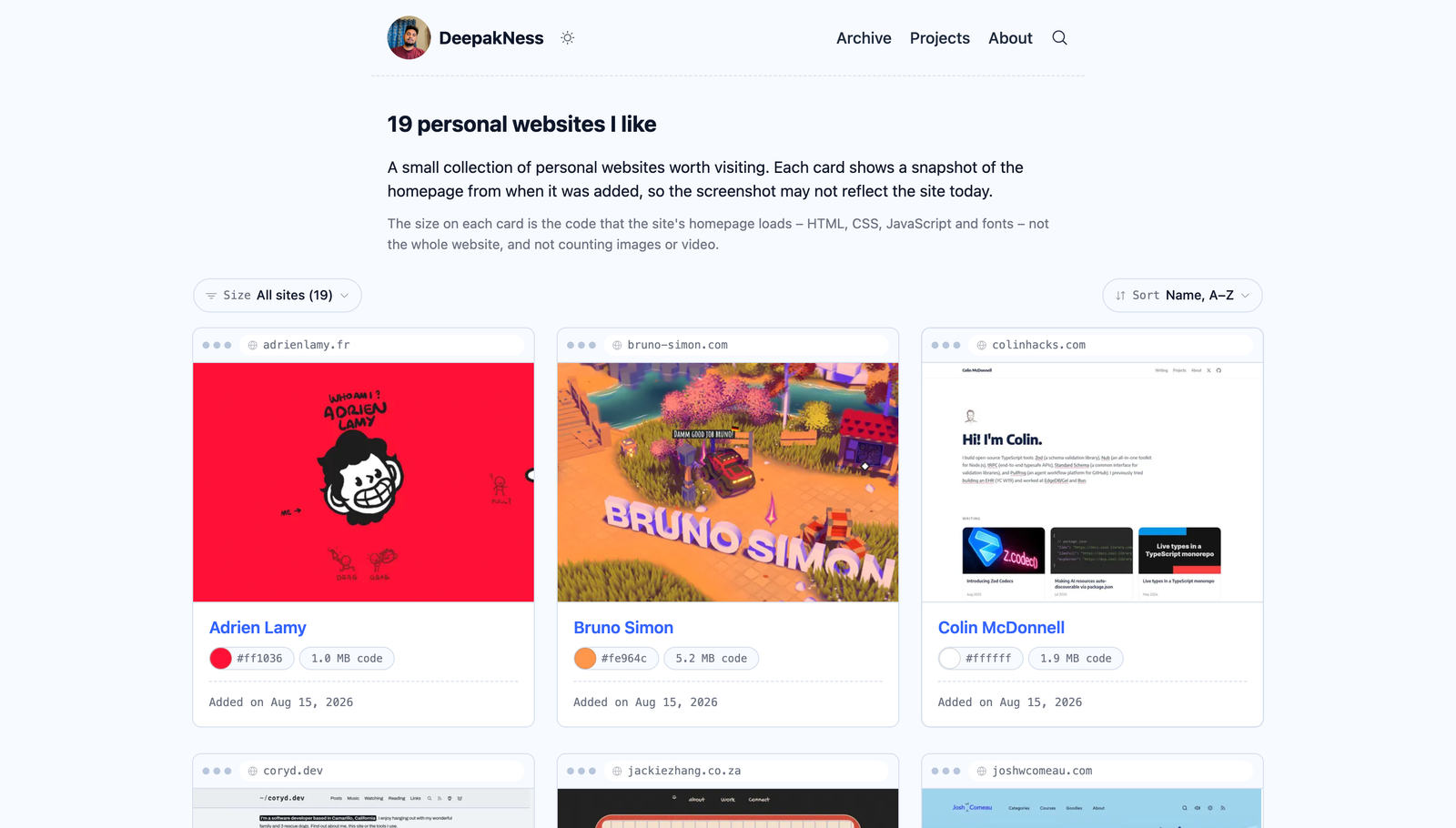Personal sites I like
