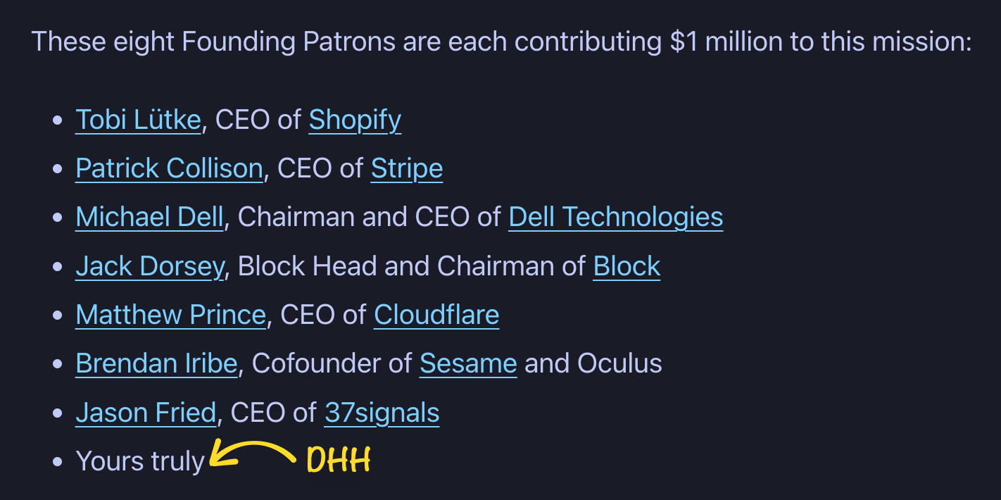 Omarchy Omacom Patrons