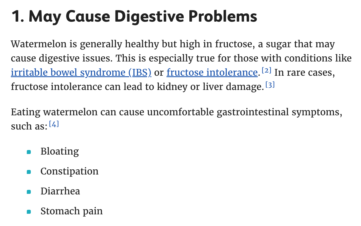Too much watermelons causing digestive issues