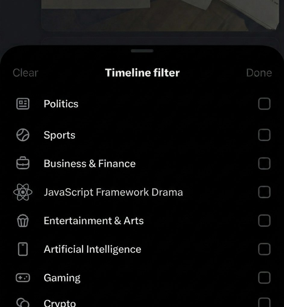 X gets timeline filters